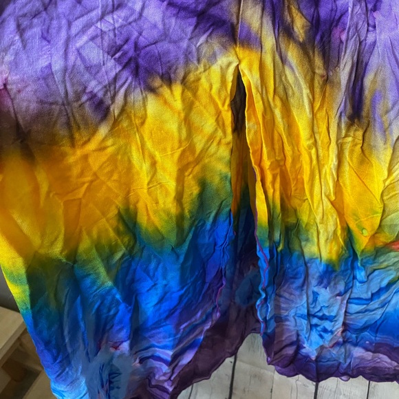 Island Style wrap tie dye bright colors. One size - Picture 3 of 8